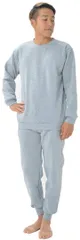 Y's factory メンズ 裏起毛 スウェット セットアップ 上下セット ルームウェア(グレー,  L)