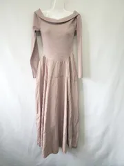 ◇ ⊇ snidel Sustainable オフショル ドッキング 長袖 膝下丈 ワンピース サイズ0 ピンクベージュ系 レディース E  【1508060007902】