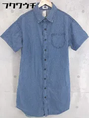 ◇ ABITOKYO アビトーキョー 半袖 膝丈 デニム シャツ ワンピース サイズM インディゴ レディース 【中古】 【1103030002583】