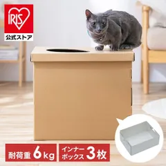 【公式】猫トイレ 猫 トイレ ペットトイレ ダンボール 上から段ボール猫トイレ 上から ネコ 旅行 災害時 簡易トイレ 折り畳み 使い捨て PUDNT-430 アイリスオーヤマのサムネイル