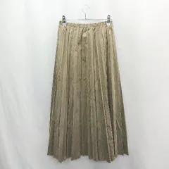 ◇ ⊇ ITEMS URBAN RESEARCH スエード生地 ロング プリーツ スカート サイズFree カーキ レディース E  【1502030014617】