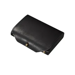 [Kawaoto] 名刺入れ メンズ プエブロレザー 本革 日本製 名刺ケース 薄型 25枚収納 名刺が折れない ビジネス 就職祝い クリスマス (黒色)