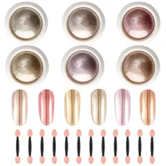 ネイルアート グリッター ラメ 6色セット ネイルアート グリッター ラメ ミラーネイル ネイルパウダー ネイル パウダー ピンク ゴールド メタリックパウダー ジェルネイル メタリックネイル ミラーパウダー レジン ジェルネイル 顔 ボディ クリスマス 新年