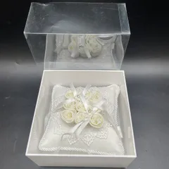 E391 リングピロー 4℃ ウェディング ヨンドシー ウェディング ブライダル クッション 白 リング 結婚式 ウェディング