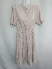 ◇ ⊂ ◎●未使用● OLIVE des OLIVE カワイイ系 半袖 ロング ワンピース サイズF ベージュ系 レディース E  【1408220061273】