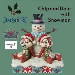 ディズニー ジムショア チップとデール スノーマッチファン クリスマス 飾り Chip and Dale with Snowman フィギュア ギフト プレゼント 置物 人形 ディズニートラディションズ JIM SHORE 正規輸入品 雪だるま