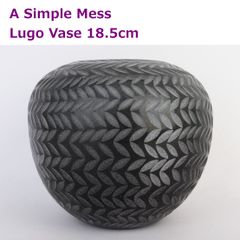 A Simple Mess 花瓶 Lugo Vase 18.5cm x 21.5cm 北欧 デンマーク 透明 硝子 ブラック 黒 ガラス フラワーベース シンプルメス R2507-115