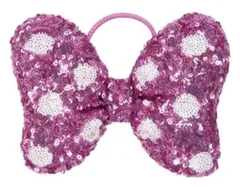 【東京ディズニーリゾート限定】 ミニー リボン スパンコール ヘアゴム 大 ドット 水玉 ディズニー グッズ お土産 記念グッズ (ピンク)