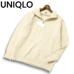 【新品 23AW】 UNIQLO ユニクロ 秋冬 ウール混★ スフレヤーン ハーフジップ セーター Sz.M メンズ 未使用