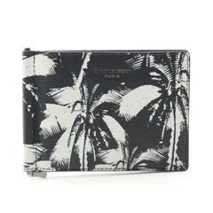 サンローランパリ SAINT LAURENT PARIS 二つ折り財布 パームツリー ビルクリップ ウォレット 378005 ブラック レザー パームツリー マネークリップ付き 札入れ メンズのサムネイル