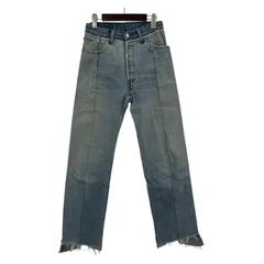 【未使用タグ付き】VETEMENTS ヴェトモン 501レザーパッチデニムパンツ Thug Club - 【25AW】TC レザー ウォッシング デニム パンツ