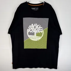 古着 ティンバーランド Timberland 半袖Tシャツ 大判 プリント ロゴ 大きいサイズ クルーネック XL  ブラック メンズ