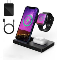 3in1ワイヤレス充電器 apple watch充電器 置くだけ充電スタンド 折り畳み式 for iPhone 14/13 Pro/12