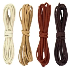 【早発】m 革ひも スウェード調 革紐 クセサリー用紐 レザークラフト紐 2ｍ 4色セット