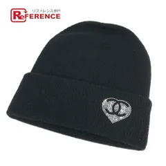 CHANEL シャネル ニット帽 ハート ラインストーン CC ココマーク ロゴ AAA739 カシミヤ ブラック