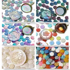 【シーリングワックス 6種類 600粒 ひまわり】【オーロラ3種/ダーク1種/半透明1種/ランダムミックス1種】シーリングスタンプ 封蝋 手紙 レター 結婚式 招待状 