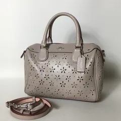 2507-251｜コーチ 2WAY ハンドバッグ レザー グレージュ 花柄