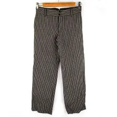 ジャーナルスタンダード JOURNAL STANDARD パンツ ワイドパンツ バックシンチベルト ウール混 ストライプ グレー ブラック 黒 36