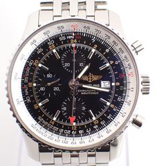 磨き済み BREITLING(ブライトリング) ナビタイマー クロノグラフ A24322 SS AT ステンレス 自動巻 メンズ ワールド
