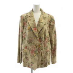 カルヴェン CARVEN Noble 3B テーラード ジャケット シングル 総裏地 フラワー 花柄 44 L ベージュ ■GY18 /MQのサムネイル