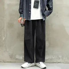 ロングパンツ メンズ ワイドパンツ コーデュロイ コール天 パンツ イージーパンツ ボトムス 無地 ゆったりめ キレイめ カジュアル オシャレ コーデ 春秋 ファッション 1 zuoyte132