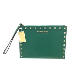 ▼▼MICHAEL KORS マイケルコース クラッチバッグ ジェット セット トラベル スタッズ リストレット XL  DI-1907 グリーン