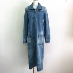AMERI ヴィンテージ風 デニムシャツワンピース ロング丈デニムジャケット