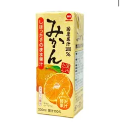 毎日牛乳　国産果汁100％　みかん　200ml× 24本入　紙パック〔100% みかん フルーツ 果汁  オレンジ orange フルーツジュース〕のサムネイル