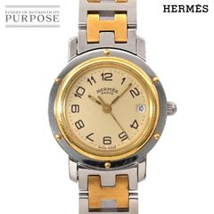 エルメス HERMES クリッパー コンビ CL4 220 ヴィンテージ レディース 腕時計 デイト アイボリー クォーツ ウォッチ Clipper 90290759