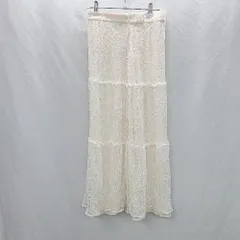 ◇ Θ mystic ミスティック レース ロング フレアー スカート サイズF オフホワイト レディース E  【1506130004363】のサムネイル