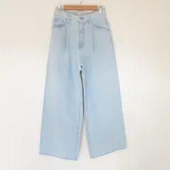 良品 24SS JOURNAL STANDARD relume ジャーナルスタンダードレリューム タックデニムワイドレッグ パンツ ジーンズ 38 ライトブルー レディース 古着 中古 USED