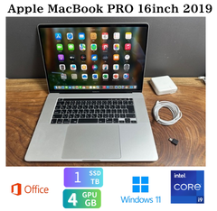 「最上位超美品」Apple MacBook PRO Retina 16inch 2019/CPUi9 2.4GHZ/64GB/GPU4GB/SSD1TB/office2024/Windows11/CJ402