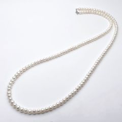 本真珠ロングネックレス 80cm 小粒 パール ウエディング 入学