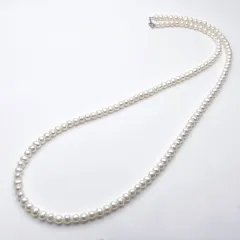 本真珠ロングネックレス 80cm 小粒 パール ウエディング 入学入園卒園卒業式 誕生成人結婚 金属アレルギー 高品質