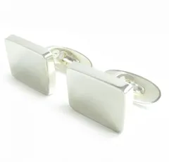 良品△GEORG JENSEN ジョージジェンセン 84 SV925 スクエア型 カフスボタン／カフリンクス シルバー 総重量：18.11g 紳士小物 デンマーク製のサムネイル