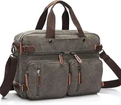 【在庫処分】[Hefiona] ビジネスバッグ メンズ 3WAY ブリーフケース 大容量 軽量 撥水 14/16インチPC収納 伸縮ショルダーベルト パソコンバッグ 就活バッグ 通勤 ビジネス 出張 リクルート 就職活動 男女兼用 帆布