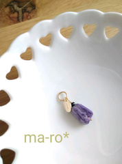 【sale】14Kgf　チャロアイトネックレストップ