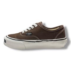 参考上代28600円 KAMIYA Herc Vulcanize Sneaker ハークヴァルカナイズスニーカー ローカットスニーカー レディース カミヤ G11FW701 ブラウン 36 90787A6