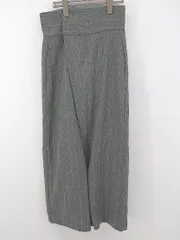 ◇ SENSE OF PLACE URBAN RESEARCH ハイウエスト ストライプ ワイド パンツ サイズ36 グレー ホワイト系 レディース E  【1304080000660】