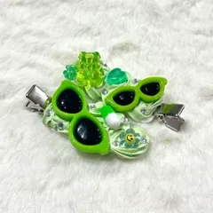 【No.1】前髪クリップ ホイップデコ グリーン