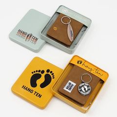 メンズ財布 人気ブランド HANGTEN ハンテン サーフィン キーホルダー付 スリム2つ折り財布 ギフトセット USA直輸入 メンズギフト HT-GS12259 送料無料