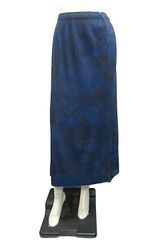 【中古】イッセイミヤケフェット　ISSEYMIYAKE FETE　ロングスカート　ブルー　柄物　２サイズ　日本製＿S08＿セルモアから出品＿s-0334-r08