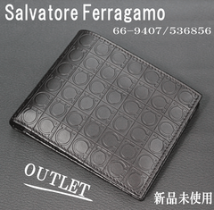 OUTLET 新品未使用 Salvatore Ferragamo 二つ折り財布 66-9407 0536856 フェラガモ　アウトレットセール