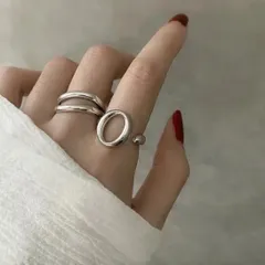 ダブルライン変形シルバーリング♡silver925