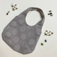 ハンドメイド　布製バッグ　トートバッグ　綿麻ドットカットのバッグ