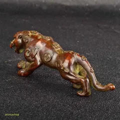 中国茶器 銅器 四大神獣三才蓋碗 茶器 装飾品 工芸品 置物 治】『秦蔵六』作 斑紫銅製 獣耳壷形花器☆共箱