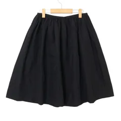 Whim Gazette ウィムガゼット 通年 ウール★ フレア ギャザー ミ二 スカート Sz.38 レディース 黒 日本製のサムネイル