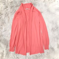 ユニクロ UNIQLO【L】カーディガン ストール UVカット ピンクオレンジ 無地 春夏 長袖 綿 アクリル