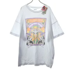 未使用 ROXY ロキシー ビッグプリント 半袖 Tシャツ XXL ホワイト レディース 古着