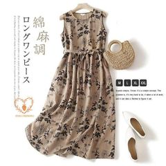 ワンピース レディース ロングワンピース 夏 ノースリーブ ロング丈 ワンピ 体型カバー ゆったり ロングワンピ 花柄 かわいい タンクワンピ【売れ筋ランクイン】ZZ520